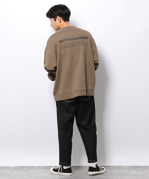 LAKOLE(ラコレ)の「スリーブライン裏毛スウェットプルオーバー / 237577(スウェット・メンズ・アイボリー/ブラウン系その他/グリーン・LARGE/MEDIUM)」の7枚目の写真