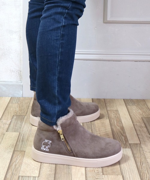 moz（モズ）の「moz(モズ) サイドジップショートブーツ（ブーツ・レディース・グレー/キャメル/ダークベージュ/ブラック・M/S/LL/L）」の13枚目の写真
