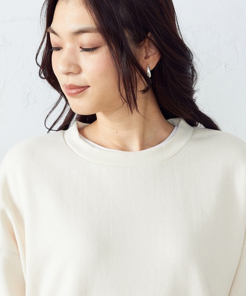COMME CA ISM(コムサイズム)の「【WEB/一部店舗限定カラー:ベージュ】裏起毛 トレーナー(スウェット・レディース・ブラック/ベージュ/カーキ・MEDIUM/LARGE)」の10枚目の写真