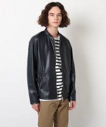 THE SHOP TK  | 合皮ライダースブルゾン(ライダースジャケット)