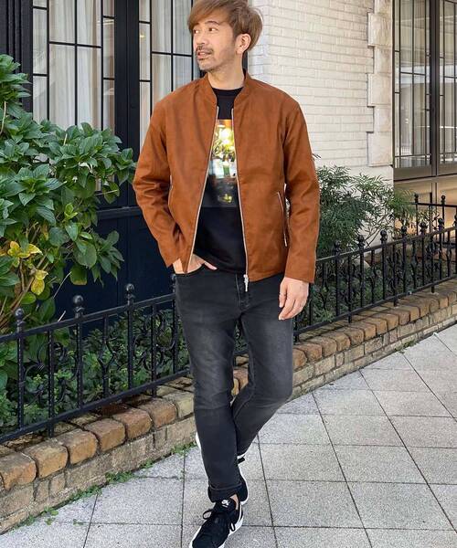 THE SHOP TK （ザ ショップ ティーケー ）の「◆合皮ライダースブルゾン（ライダースジャケット・メンズ・ブラック/ネイビー/ダークブラウン・01/02/03/04）」の9枚目の写真