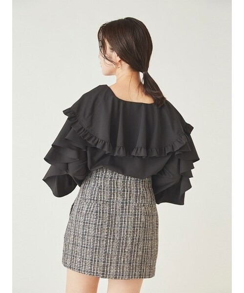 SNIDEL（スナイデル）の「ハイウエストスカショーパン（その他パンツ・レディース・ブラック/モカ/ネイビー・1/0）」の8枚目の写真