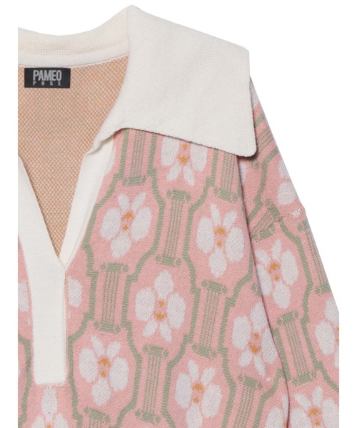 PAMEO POSE(パメオポーズ)の「Cattleya Pattern Knit Dress(ワンピース・レディース・ホワイト/ブラック/レッド/ブルー・FREE)」の13枚目の写真