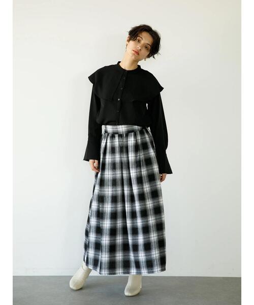 koe(コエ)の「BIGカラーブラウス*(シャツ/ブラウス・レディース・ブラック/チャコールグレー/ホワイト/ブルーグリーン・FREE)」の22枚目の写真