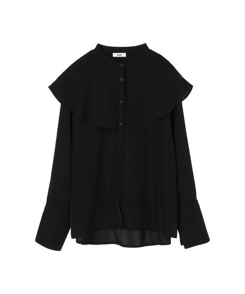 koe(コエ)の「BIGカラーブラウス*(シャツ/ブラウス・レディース・ブラック/チャコールグレー/ホワイト/ブルーグリーン・FREE)」の10枚目の写真
