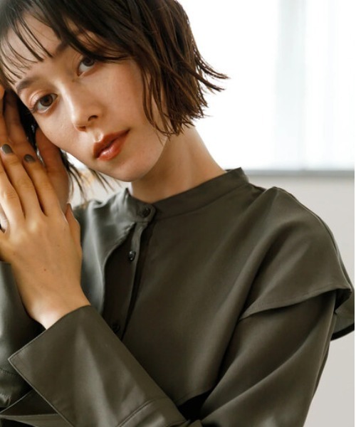 koe(コエ)の「BIGカラーブラウス*(シャツ/ブラウス・レディース・ブラック/チャコールグレー/ホワイト/ブルーグリーン・FREE)」の3枚目の写真