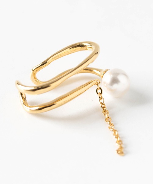 JUICY ROCK（ジューシーロック）の「GP(SV925)/SV925 片耳ガラスパール＆チェーンイヤーカフ（イヤーカフ・レディース・シルバー/ゴールド・ONE SIZE）」の10枚目の写真