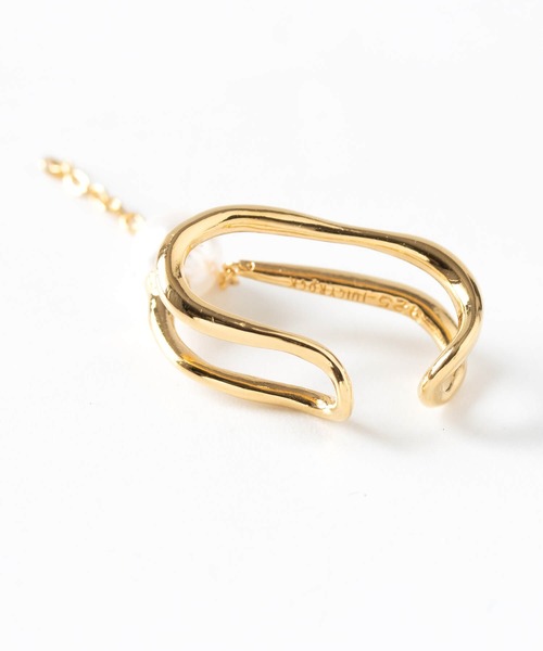 JUICY ROCK（ジューシーロック）の「GP(SV925)/SV925 片耳ガラスパール＆チェーンイヤーカフ（イヤーカフ・レディース・シルバー/ゴールド・ONE SIZE）」の8枚目の写真