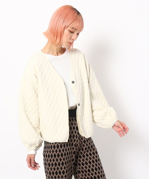 BASECONTROL（ベースコントロール）の「◆【WEB限定】ふくれジャガードブルゾン（ブルゾン・レディース・ブラック/キャメル/ライトベージュ・99）」の2枚目の写真