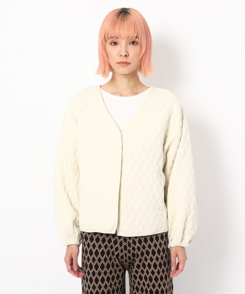 BASECONTROL（ベースコントロール）の「◆【WEB限定】ふくれジャガードブルゾン（ブルゾン・レディース・ブラック/キャメル/ライトベージュ・99）」の4枚目の写真