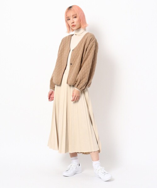 BASECONTROL（ベースコントロール）の「◆【WEB限定】ふくれジャガードブルゾン（ブルゾン・レディース・ブラック/キャメル/ライトベージュ・99）」の5枚目の写真