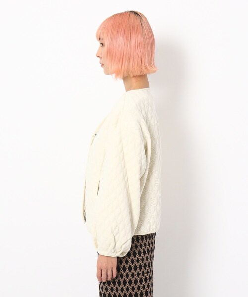 BASECONTROL（ベースコントロール）の「◆【WEB限定】ふくれジャガードブルゾン（ブルゾン・レディース・ブラック/キャメル/ライトベージュ・99）」の7枚目の写真