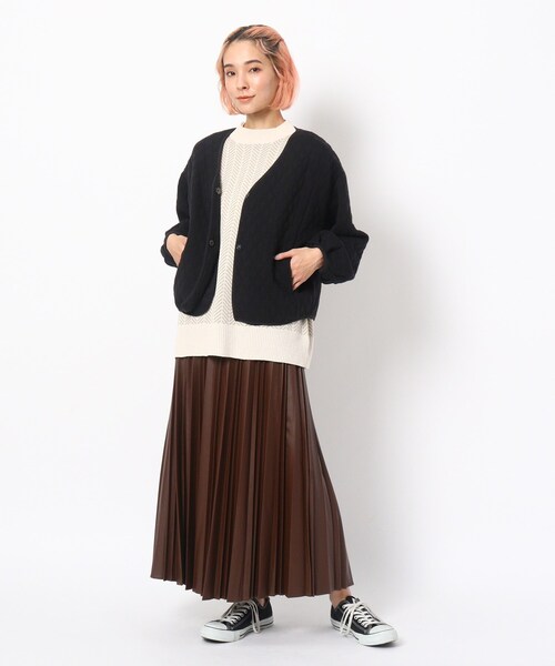 BASECONTROL（ベースコントロール）の「◆【WEB限定】ふくれジャガードブルゾン（ブルゾン・レディース・ブラック/キャメル/ライトベージュ・99）」の14枚目の写真