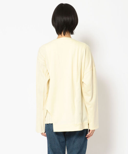 AULA AILA(アウラアイラ)の「【別注】AULA AILA/アウラ アイラ/コンビネーショントップス(Tシャツ/カットソー・レディース・グリーン/アイボリー・0)」の4枚目の写真