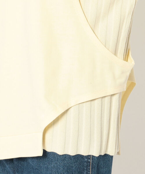 AULA AILA(アウラアイラ)の「【別注】AULA AILA/アウラ アイラ/コンビネーショントップス(Tシャツ/カットソー・レディース・グリーン/アイボリー・0)」の13枚目の写真