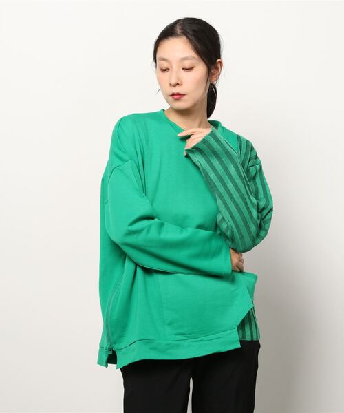 AULA AILA(アウラアイラ)の「【別注】AULA AILA/アウラ アイラ/コンビネーショントップス(Tシャツ/カットソー・レディース・グリーン/アイボリー・0)」の9枚目の写真