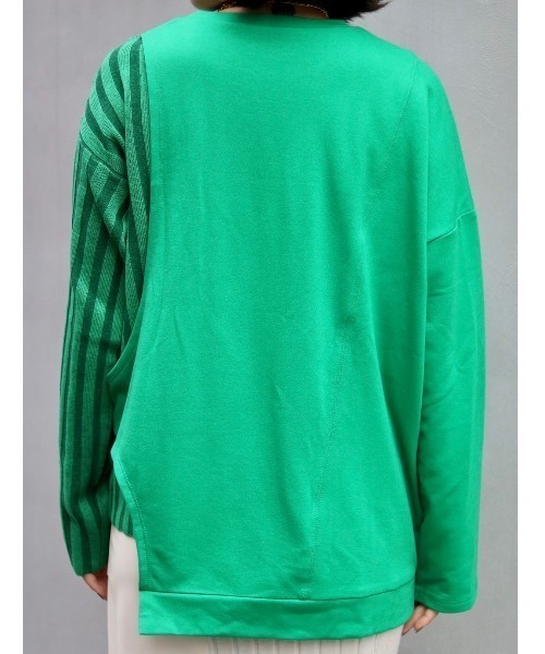 AULA AILA(アウラアイラ)の「【別注】AULA AILA/アウラ アイラ/コンビネーショントップス(Tシャツ/カットソー・レディース・グリーン/アイボリー・0)」の6枚目の写真