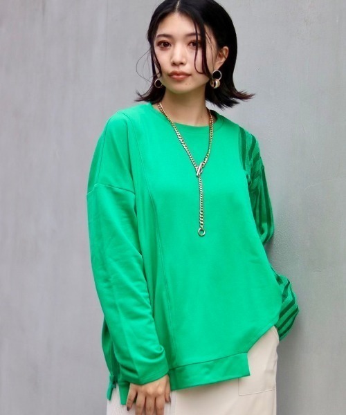 AULA AILA(アウラアイラ)の「【別注】AULA AILA/アウラ アイラ/コンビネーショントップス(Tシャツ/カットソー・レディース・グリーン/アイボリー・0)」の8枚目の写真