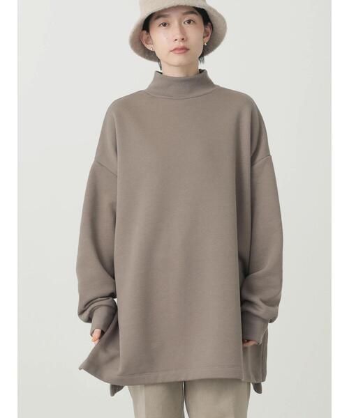 AMERICAN HOLIC（アメリカンホリック）の「ハイネックリブサイドスリット裏毛チュニック（Tシャツ/カットソー・レディース・チャコールグレー/モカ/アイボリー/グリーン・L/M）」の22枚目の写真