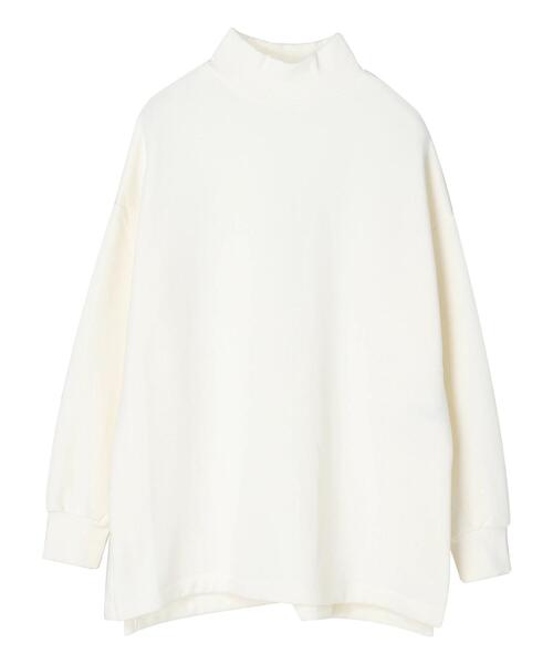 AMERICAN HOLIC（アメリカンホリック）の「ハイネックリブサイドスリット裏毛チュニック（Tシャツ/カットソー・レディース・チャコールグレー/モカ/アイボリー/グリーン・L/M）」の12枚目の写真