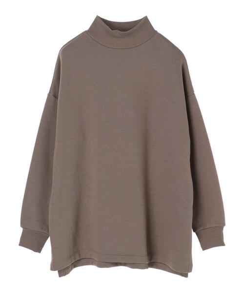 AMERICAN HOLIC（アメリカンホリック）の「ハイネックリブサイドスリット裏毛チュニック（Tシャツ/カットソー・レディース・チャコールグレー/モカ/アイボリー/グリーン・L/M）」の14枚目の写真