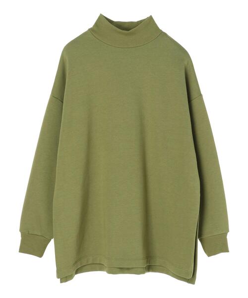 AMERICAN HOLIC（アメリカンホリック）の「ハイネックリブサイドスリット裏毛チュニック（Tシャツ/カットソー・レディース・チャコールグレー/モカ/アイボリー/グリーン・L/M）」の15枚目の写真