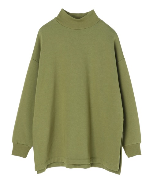 AMERICAN HOLIC（アメリカンホリック）の「ハイネックリブサイドスリット裏毛チュニック（Tシャツ/カットソー・レディース・チャコールグレー/モカ/アイボリー/グリーン・L/M）」の16枚目の写真