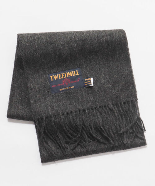 TWEED MILL(ツイードミル)の「【TWEEDMILL/ツイードミル】ラムウールソリッドマフラー(マフラー・メンズ・ブラック/ネイビー/ライトグレー/チャコールグレー/オリーブ/キャメル・FREE)」の3枚目の写真