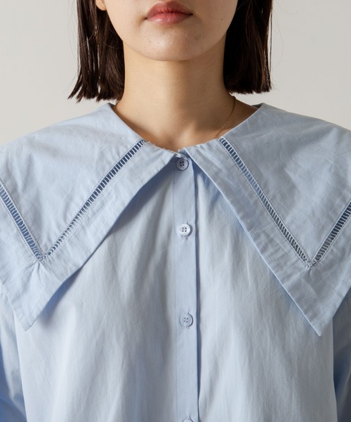 ANGIE（アンジー）の「ブロードセーラーカラーブラウス（シャツ/ブラウス・レディース・ブラック/オフホワイト/ブルー/ブルー系その他・FREE）」の22枚目の写真