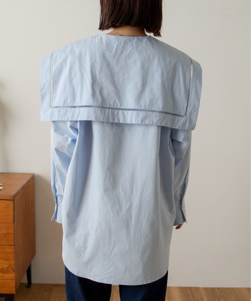 ANGIE（アンジー）の「ブロードセーラーカラーブラウス（シャツ/ブラウス・レディース・ブラック/オフホワイト/ブルー/ブルー系その他・FREE）」の19枚目の写真