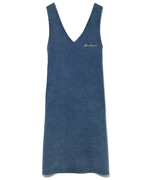 KANGOL EXTRA COMFORT（カンゴールエクストラコンフォート）の「【KANGOL EXTRA COMFORT(カンゴール エクストラコンフォート)】ロゴ刺繍入り Vネックカット デニムジャンスカ（ジャンパースカート・レディース・サックスブルー/インディゴブルー・LL/M/L）」の18枚目の写真