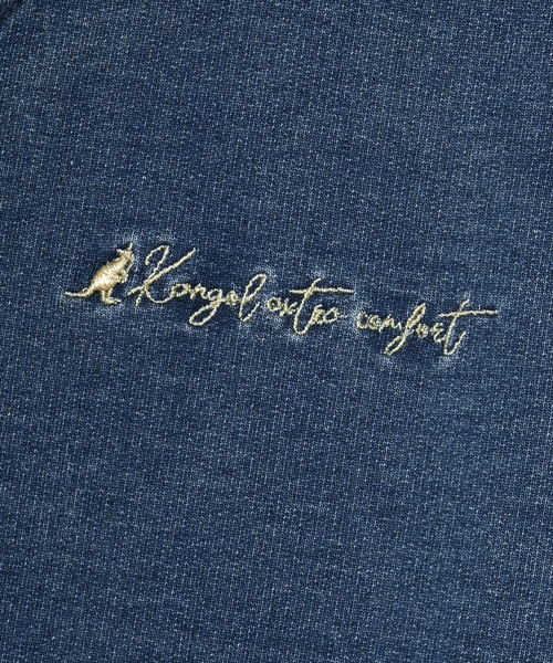 KANGOL EXTRA COMFORT（カンゴールエクストラコンフォート）の「【KANGOL EXTRA COMFORT(カンゴール エクストラコンフォート)】ロゴ刺繍入り Vネックカット デニムジャンスカ（ジャンパースカート・レディース・サックスブルー/インディゴブルー・LL/M/L）」の19枚目の写真