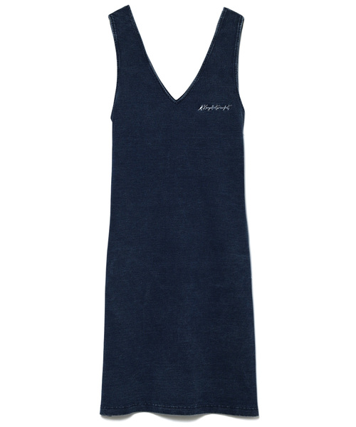 KANGOL EXTRA COMFORT（カンゴールエクストラコンフォート）の「【KANGOL EXTRA COMFORT(カンゴール エクストラコンフォート)】ロゴ刺繍入り Vネックカット デニムジャンスカ（ジャンパースカート・レディース・サックスブルー/インディゴブルー・LL/M/L）」の20枚目の写真