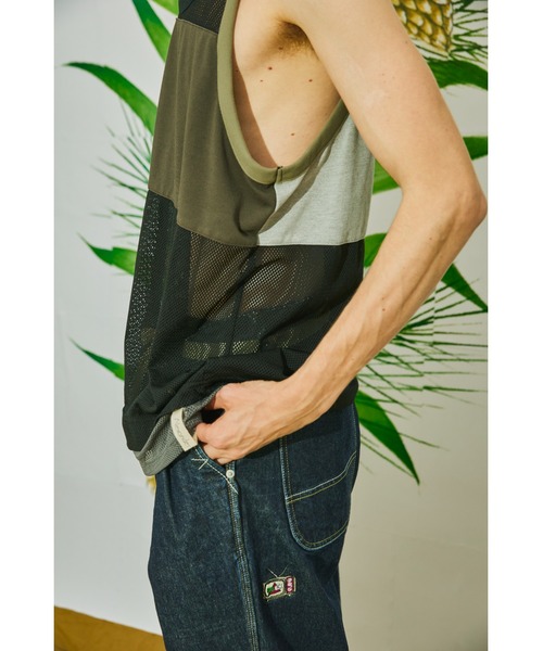 AlexanderLeeChang（アレキサンダーリーチャン）の「AlexanderLeeChang/アレキサンダーリーチャン MESH TANK 22 メッシュタンクトップ（タンクトップ・メンズ・ブラック/グレー・2/3）」の14枚目の写真