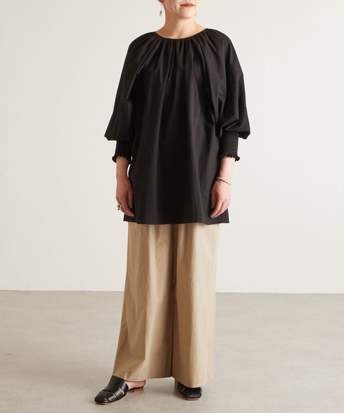 BEARDSLEY（ビアズリー）の「シャーリングカフスブラウス（シャツ/ブラウス・レディース・ホワイト/ブラック・FREE）」の10枚目の写真