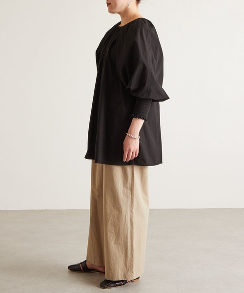 BEARDSLEY（ビアズリー）の「シャーリングカフスブラウス（シャツ/ブラウス・レディース・ホワイト/ブラック・FREE）」の11枚目の写真