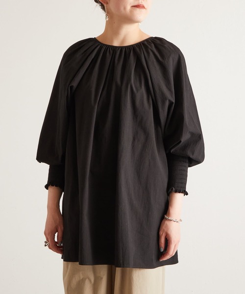 BEARDSLEY（ビアズリー）の「シャーリングカフスブラウス（シャツ/ブラウス・レディース・ホワイト/ブラック・FREE）」の13枚目の写真