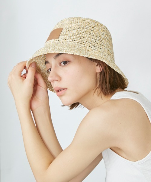 Chapeau d' O（シャポードオー）の「Chapeau d' O Paper Mix Crochet Bucket（ハット・レディース・ベージュ/オレンジ/ブルー・M/57.5cm）」の22枚目の写真