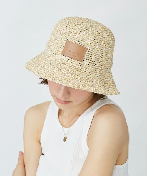 Chapeau d' O（シャポードオー）の「Chapeau d' O Paper Mix Crochet Bucket（ハット・レディース・ベージュ/オレンジ/ブルー・M/57.5cm）」の21枚目の写真