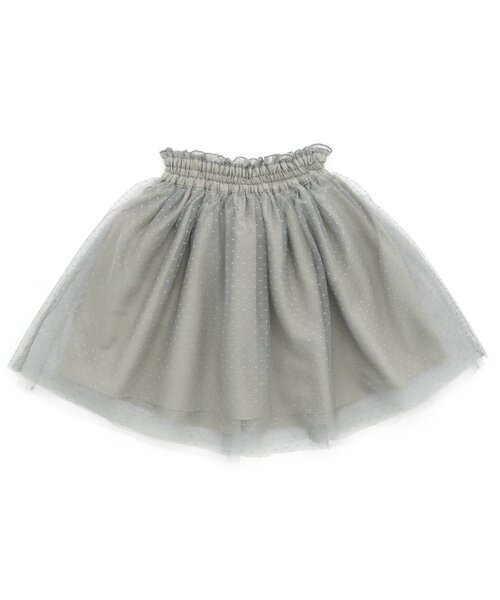 BREEZE（ブリーズ）の「/ボリュームチュールスカート（スカート・キッズ・グレー/オフホワイト・110/140/80/100/90/130/120）」の2枚目の写真