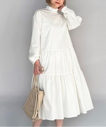 PICCIN | シャーリング襟ティアードワンピース(ワンピース)