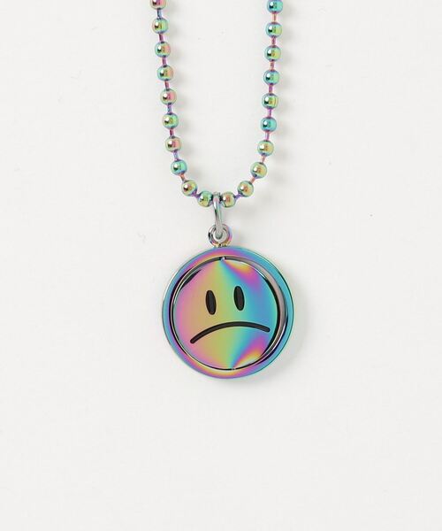 Never mind the XU / Chikashitsu+（ネバーマインド ザ エックスユー / チカシツプラス）の「【LURS/ラース】Emoji Reversible Necklace ニコちゃん リバーシブル シンプル ネックレス スマイリーネックレス レインボーネックレス（ネックレス・メンズ・レインボー/シルバー・60cm）」の12枚目の写真