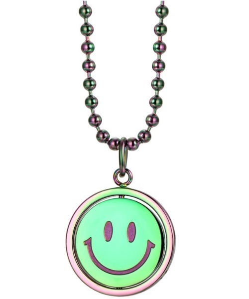 Never mind the XU / Chikashitsu+（ネバーマインド ザ エックスユー / チカシツプラス）の「【LURS/ラース】Emoji Reversible Necklace ニコちゃん リバーシブル シンプル ネックレス スマイリーネックレス レインボーネックレス（ネックレス・メンズ・レインボー/シルバー・60cm）」の10枚目の写真