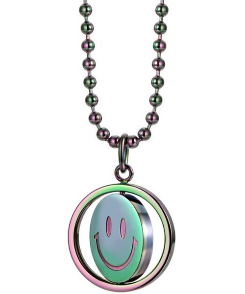 Never mind the XU / Chikashitsu+（ネバーマインド ザ エックスユー / チカシツプラス）の「【LURS/ラース】Emoji Reversible Necklace ニコちゃん リバーシブル シンプル ネックレス スマイリーネックレス レインボーネックレス（ネックレス・メンズ・レインボー/シルバー・60cm）」の7枚目の写真