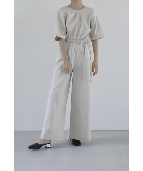 LA PEAU DE GEM（ラポドゥジェム）の「【la peau de gem.】バックカシュクールオールインワン（つなぎ/オールインワン・レディース・グリーン/アイボリー・S/M）」の3枚目の写真