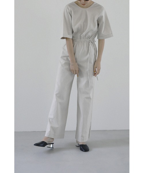 LA PEAU DE GEM（ラポドゥジェム）の「【la peau de gem.】バックカシュクールオールインワン（つなぎ/オールインワン・レディース・グリーン/アイボリー・S/M）」の5枚目の写真