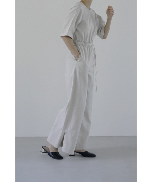 LA PEAU DE GEM（ラポドゥジェム）の「【la peau de gem.】バックカシュクールオールインワン（つなぎ/オールインワン・レディース・グリーン/アイボリー・S/M）」の6枚目の写真