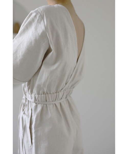 LA PEAU DE GEM（ラポドゥジェム）の「【la peau de gem.】バックカシュクールオールインワン（つなぎ/オールインワン・レディース・グリーン/アイボリー・S/M）」の20枚目の写真