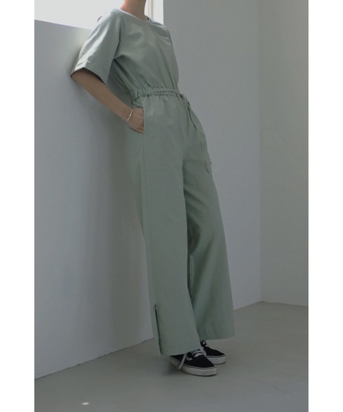 LA PEAU DE GEM（ラポドゥジェム）の「【la peau de gem.】バックカシュクールオールインワン（つなぎ/オールインワン・レディース・グリーン/アイボリー・S/M）」の9枚目の写真