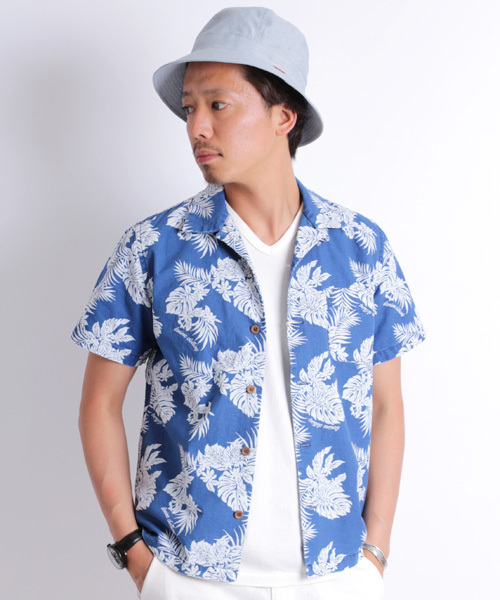 Denime(ドゥニーム)の「INDIGO ALOHA SHIRTS(シャツ/ブラウス・メンズ・ライトインディゴブルー/インディゴブルー・MEDIUM/LARGE/SMALL)」の22枚目の写真